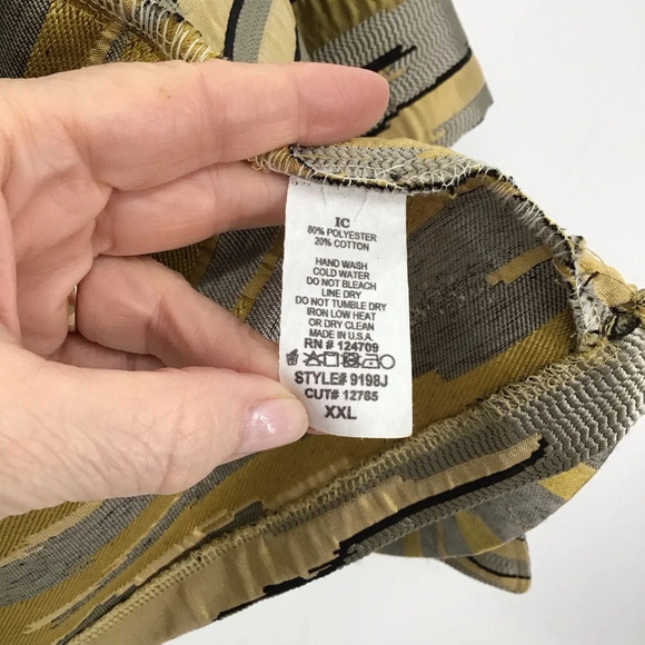 IC by Connie Printed Dress Jacket Cocktail Party Holiday Gold/Black Size XXL - Picture 7 of 7